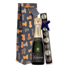 Buy & Send Mini Lanson Le Black Creation Champagne 20cl & Fine Artisanal Truffles Gift Bag