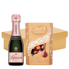 Buy & Send Mini Lanson Le Creation Rose Champagne 20cl And Chocolates In Gift Hamper