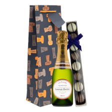 Buy & Send Mini Laurent Perrier La Cuvee Champagne 20cl & Fine Artisanal Truffles Gift Bag