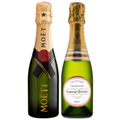 Buy & Send Mini Champagne Duo Moet Brut and Laurent Perrier Brut 20cl