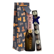 Buy & Send Mini Moet And Chandon Rose Champagne 20cl & Fine Artisanal Truffles Gift Bag