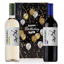 Buy & Send Mixed Chilinero Red & White Wine Happy Birthday Wine Duo Gift Box (2x75cl)