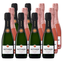 Buy & Send Mixed Taittinger Brut & Rosé Champagne 37.5cl Case of 12