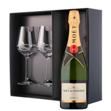 Buy & Send Moet And Chandon Brut Champagne 75cl And Diamante Venezia Glasses Gift Box Set