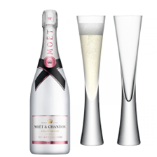 Buy & Send Moet & Chandon Ice Imperial Rose 75cl with LSA Moya Flutes