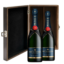 Buy & Send Moet & Chandon Nectar Demi Sec Champagne 75cl Double Elm Wood Gift Boxed (2x75cl)