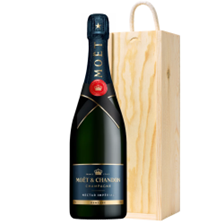 Buy & Send Moet & Chandon Nectar Demi Sec Champagne 75cl In Pine Wooden Gift Box