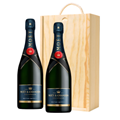 Buy & Send Moet & Chandon Nectar Demi Sec Champagne 75cl Double Pine Wooden Gift Boxed (2x75cl)