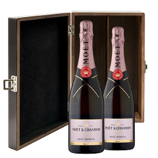 Buy & Send Moet & Chandon Rose Champagne 75cl Double Elm Wood Gift Boxed (2x75cl)