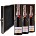 Buy & Send Moet & Chandon Rose Champagne 75cl Treble Elm Wood Gift Boxed (3x75cl)