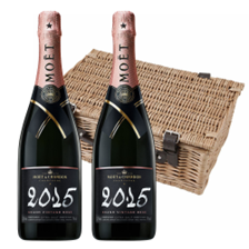 Buy & Send Moet & Chandon Vintage Rose 2015 Champagne 75cl Twin Hamper (2x75cl)