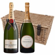 Buy & Send Moet & Chandon and Laurent Perrier Brut Duo Magnum Hamper (2x150cl)