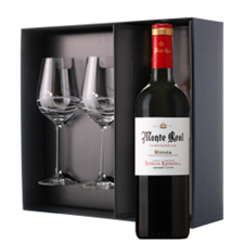 Buy & Send Monte Real Tempranillo 75cl Red Wine And Diamante Venezia Wine Set Gift Box