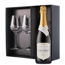 Buy & Send Nyetimber Blanc de Blancs English Sparkling 75cl And Diamante Venezia Glasses Gift Box Set