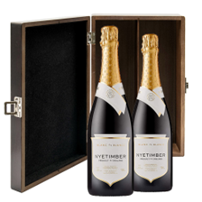 Buy & Send Nyetimber Blanc de Blancs English Sparkling 75cl Double Elm Wood Gift Boxed (2x75cl)