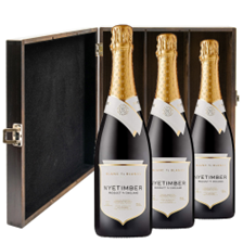 Buy & Send Nyetimber Blanc de Blancs English Sparkling 75cl Treble Elm Wood Gift Boxed (3x75cl)