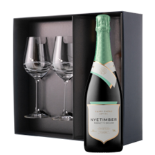 Buy & Send Nyetimber Curvee Cherie Demi-Sec NV English Sparkling Wine And Diamante Venezia Glasses Gift Box Set