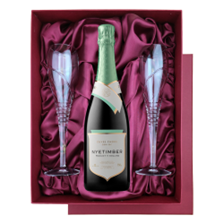 Buy & Send Nyetimber Curvee Cherie Demi-Sec NV English Sparkling Wine in Red Luxury Presentation Set With Flutes