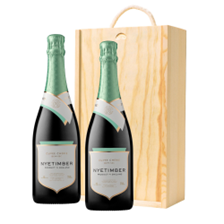 Buy & Send Nyetimber Curvee Cherie Demi-Sec NV English Sparkling Wine Double Pine Wooden Gift Boxed (2x75cl)