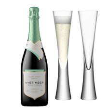 Buy & Send Nyetimber Curvee Cherie Demi-Sec NV English Sparkling Wine with LSA Moya Flutes