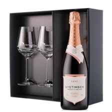 Buy & Send Nyetimber Rose English Sparkling Wine 75cl And Diamante Venezia Glasses Gift Box Set