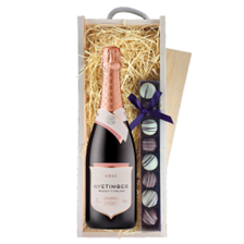 Buy & Send Nyetimber Rose English Sparkling Wine 75cl & Truffles, Wooden Box