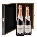 Buy & Send Nyetimber Rose English Sparkling Wine 75cl Double Elm Wood Gift Boxed (2x75cl)