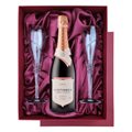 Buy & Send Nyetimber Rose English Sparkling Wine 75cl in Red Luxury Presentation Set With Flutes