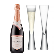 Buy & Send Nyetimber Rose English Sparkling Wine 75cl with LSA Moya Flutes