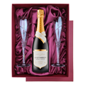 Buy & Send Nyetimber Tillington Single Vineyard 2014 English Sparkling 75cl in Red Luxury Presentation Set With Flutes