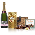 Buy & Send Personalised Champagne - Baby Girl Label And Chocolates Hamper