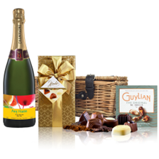 Buy & Send Personalised Champagne - Birthday Balloons Label And Chocolates Hamper