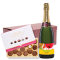 Buy & Send Personalised Champagne - Birthday Balloons Label And Lindt Master Chocolatier Hamper