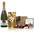 Buy & Send Personalised Champagne - Birthday Cake Label And Chocolates Hamper