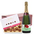 Buy & Send Personalised Champagne - Birthday Cake Label And Lindt Master Chocolatier Hamper