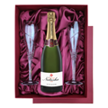 Buy & Send Personalised Champagne - Black Label in Red Luxury Presentation Set With Flutes