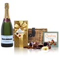 Buy & Send Personalised Champagne - Blue Label And Chocolates Hamper