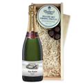 Buy & Send Personalised Champagne - Engagement Ring Label And Milk Sea Salt Charbonnel Chocolates Box