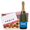 Buy & Send Personalised Champagne - Fathers Day Label And Lindt Master Chocolatier Hamper