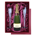 Buy & Send Personalised Champagne - Gold Fabulous Label in Red Luxury Presentation Set With Flutes