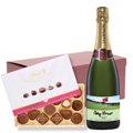 Buy & Send Personalised Champagne - Golf Label And Lindt Master Chocolatier Hamper