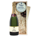 Buy & Send Personalised Champagne - Graduation Label And Milk Sea Salt Charbonnel Chocolates Box