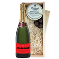 Buy & Send Personalised Champagne - Red Label And Milk Sea Salt Charbonnel Chocolates Box