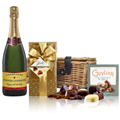 Buy & Send Personalised Champagne - Red Star Label And Chocolates Hamper