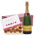 Buy & Send Personalised Champagne - Red Star Label And Lindt Master Chocolatier Hamper