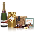 Buy & Send Personalised Champagne - Wedding Cake Label And Chocolates Hamper