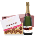 Buy & Send Personalised Champagne - Wedding Cake Label And Lindt Master Chocolatier Hamper