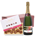 Buy & Send Personalised Champagne - Xmas 1 Label And Lindt Master Chocolatier Hamper