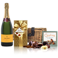 Buy & Send Personalised Champagne - Yellow Label And Chocolates Hamper