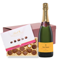 Buy & Send Personalised Champagne - Yellow Label And Lindt Master Chocolatier Hamper